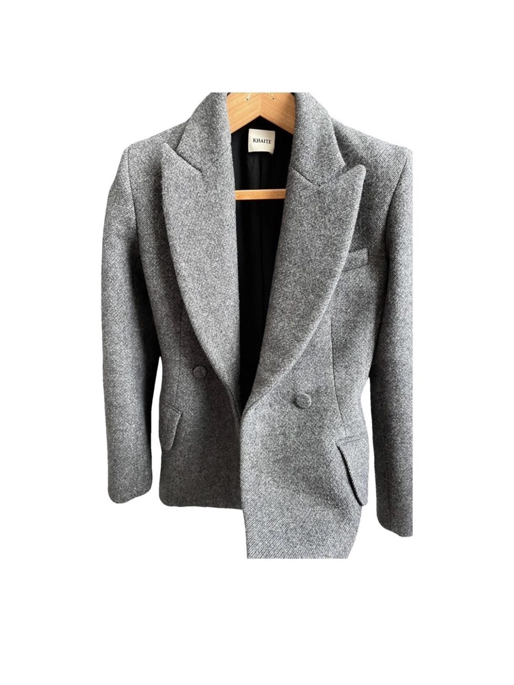 KHAITE Delphine Double Breasted Dark Charcoal Wool Tailored Blazer - Picture 6 of 6